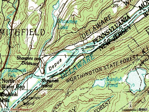 Zip code 18356 topographic map