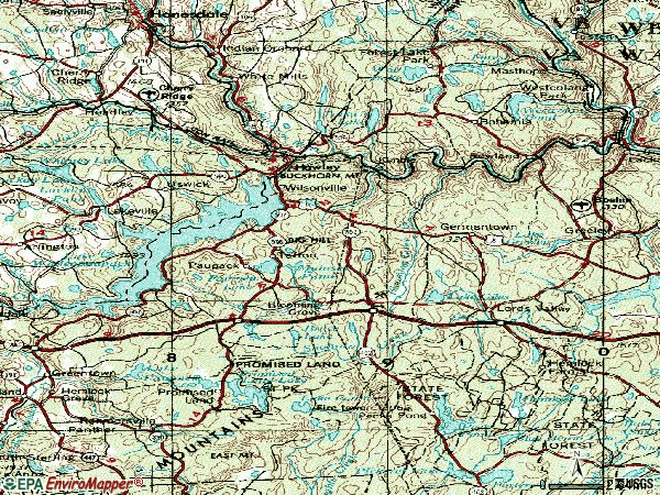 Zip code 18428 topographic map