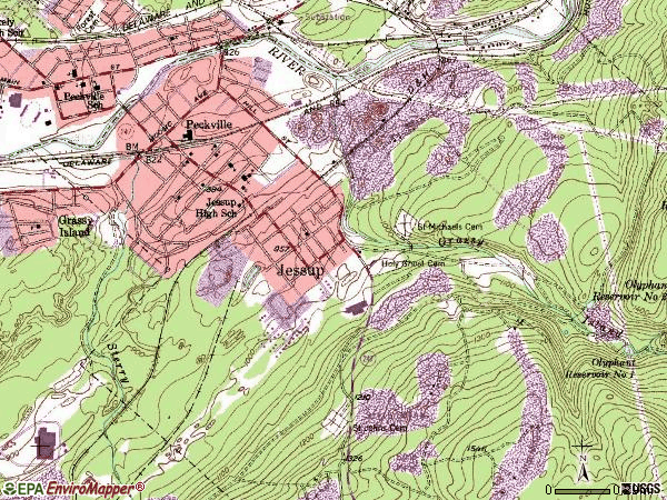 Zip code 18434 topographic map