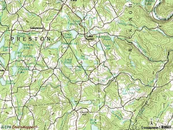 Zip code 18439 topographic map