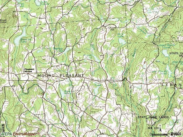 Zip code 18453 topographic map