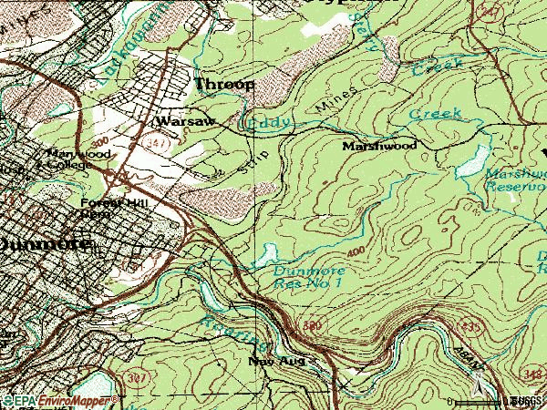 Zip code 18512 topographic map