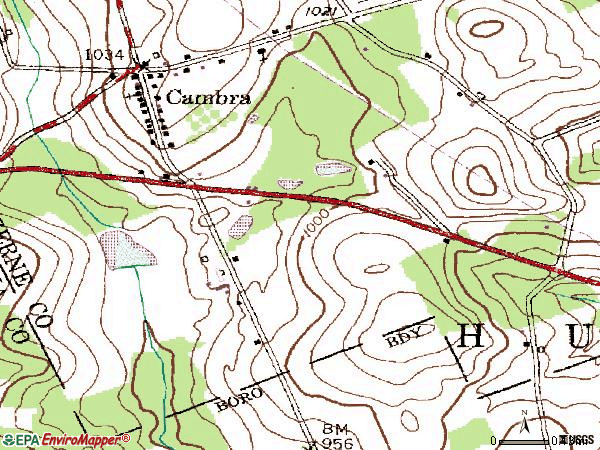 Zip code 18611 topographic map