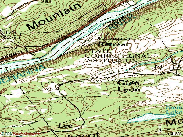 Zip code 18617 topographic map