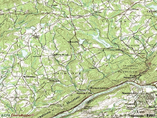 Zip code 18621 topographic map