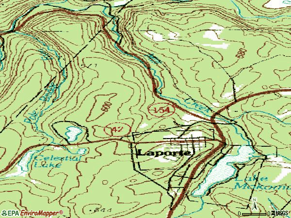 Zip code 18626 topographic map