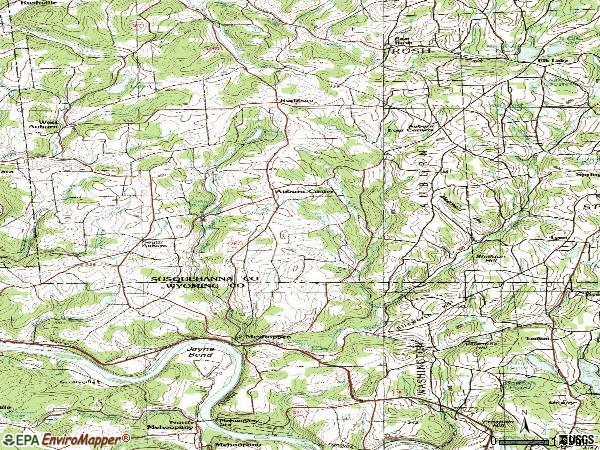 Zip code 18630 topographic map