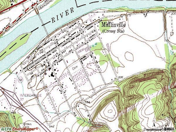 Zip code 18631 topographic map