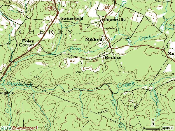 Zip code 18632 topographic map