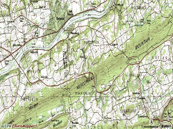 Zip code 18635 topographic map