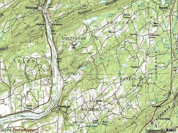 Zip code 18660 topographic map