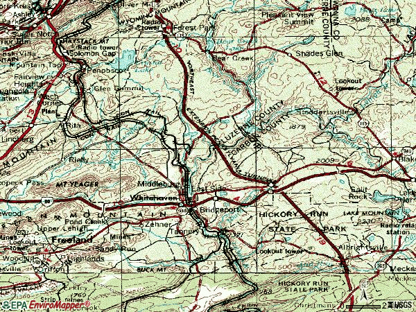 Zip code 18661 topographic map