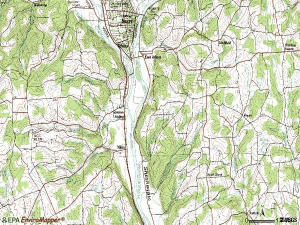 Zip code 18810 topographic map