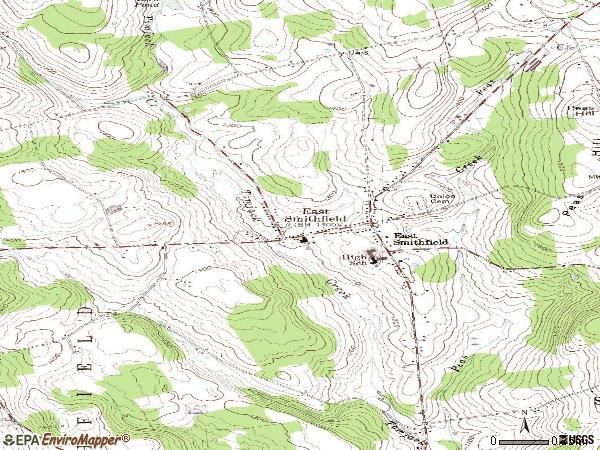 Zip code 18817 topographic map