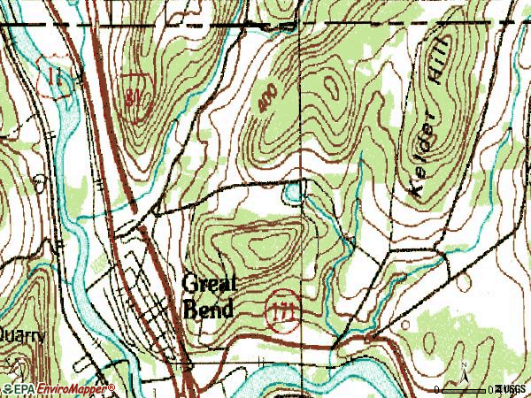 Zip code 18821 topographic map