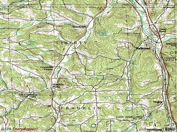 Zip code 18822 topographic map