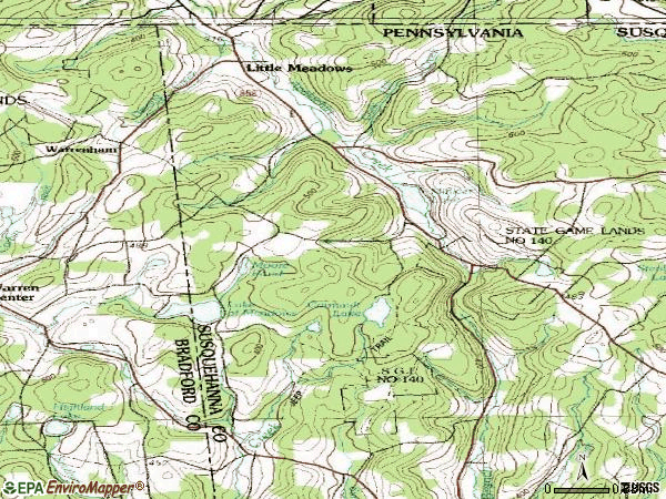 Zip code 18830 topographic map