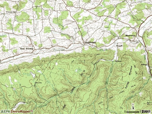 Zip code 18832 topographic map