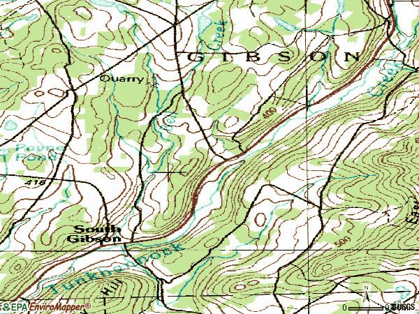 Zip code 18842 topographic map