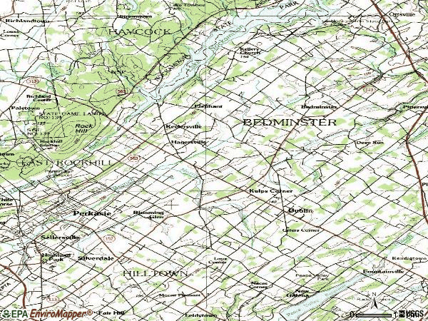 Zip code 18944 topographic map