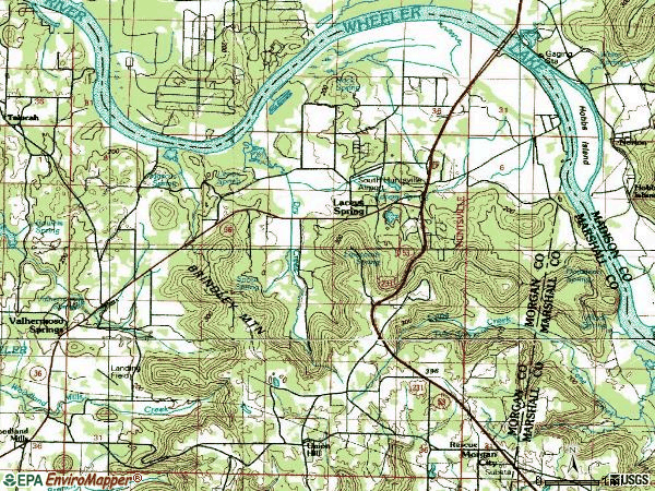Zip code 35754 topographic map