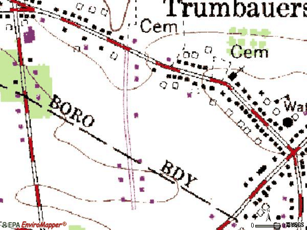 Zip code 18970 topographic map