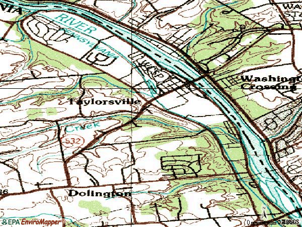 Zip code 18977 topographic map