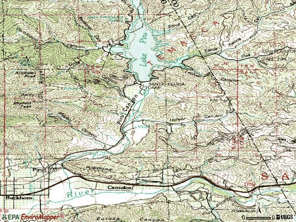 Zip code 93040 topographic map