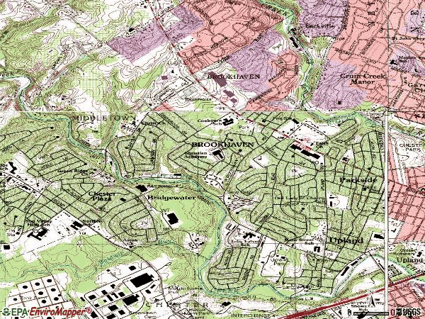 Zip code 19015 topographic map