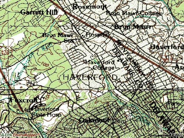 Zip code 19041 topographic map