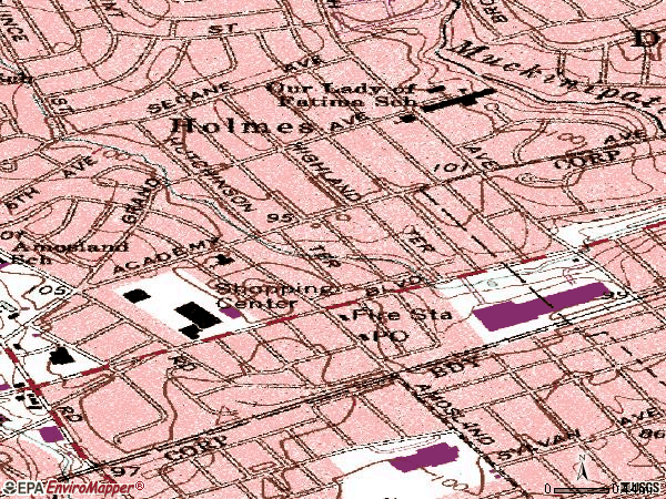 Zip code 19043 topographic map