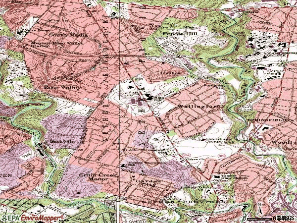 Zip code 19086 topographic map