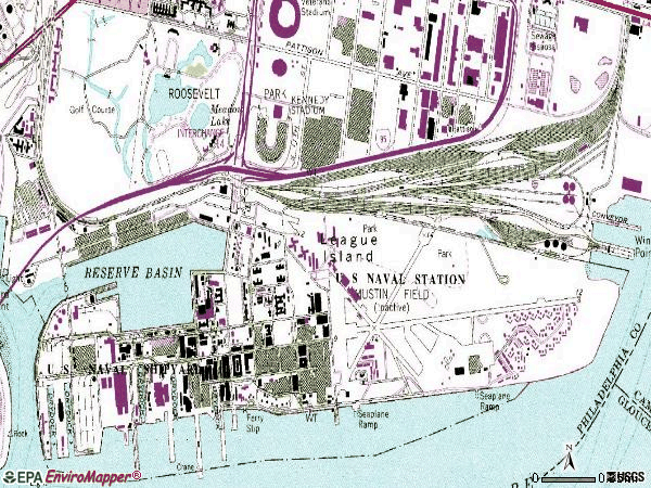 Zip code 19112 topographic map