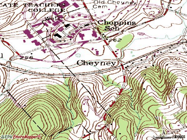 Zip code 19319 topographic map