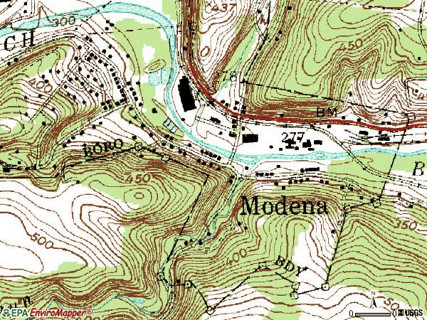 Zip code 19358 topographic map