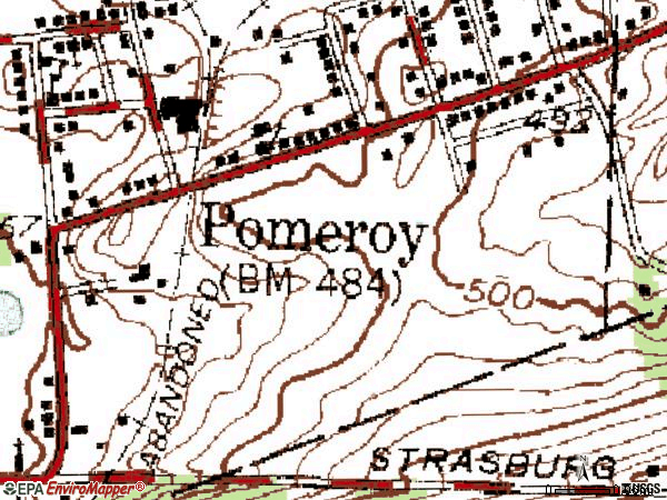 Zip code 19367 topographic map