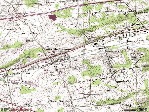 Zip code 19374 topographic map