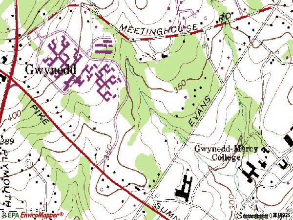 Zip code 19436 topographic map