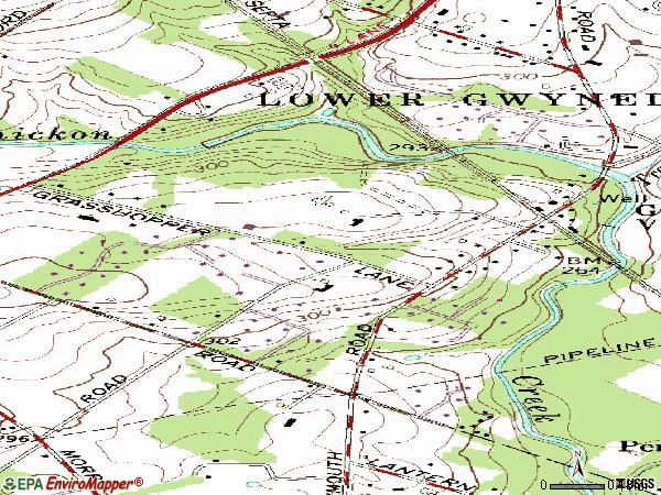 Zip code 19437 topographic map