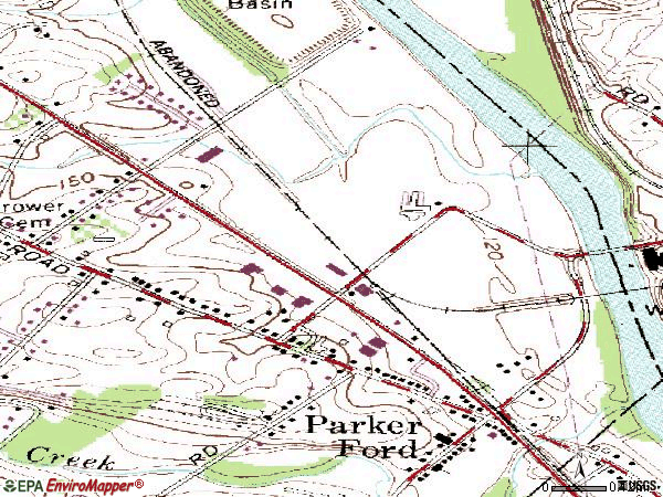 Zip code 19457 topographic map