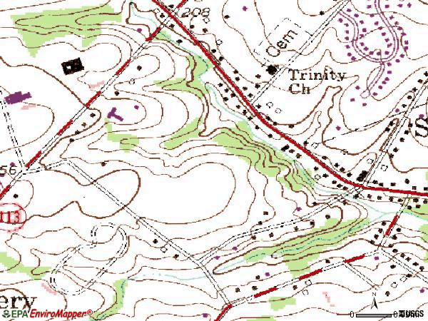 Zip code 19474 topographic map