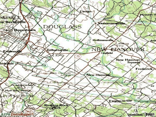 Zip code 19525 topographic map