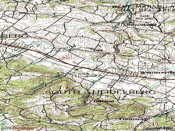 Zip code 19565 topographic map