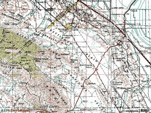 Zip code 93204 topographic map