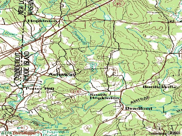 Zip code 02804 topographic map