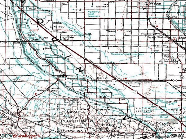 Zip code 93206 topographic map