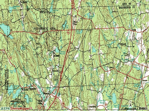 Zip code 02822 topographic map