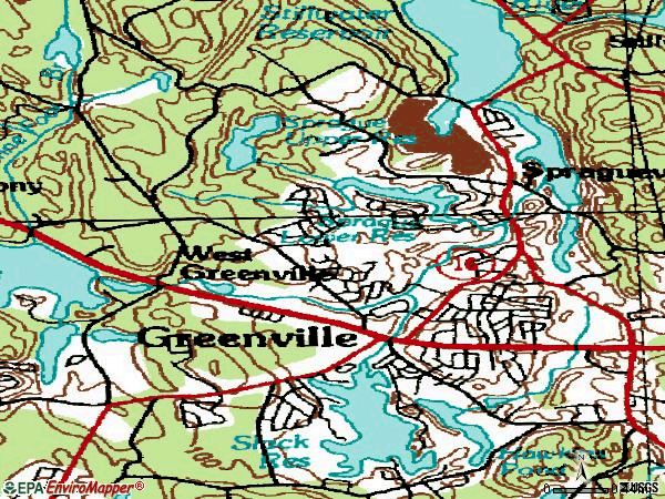 Zip code 02828 topographic map