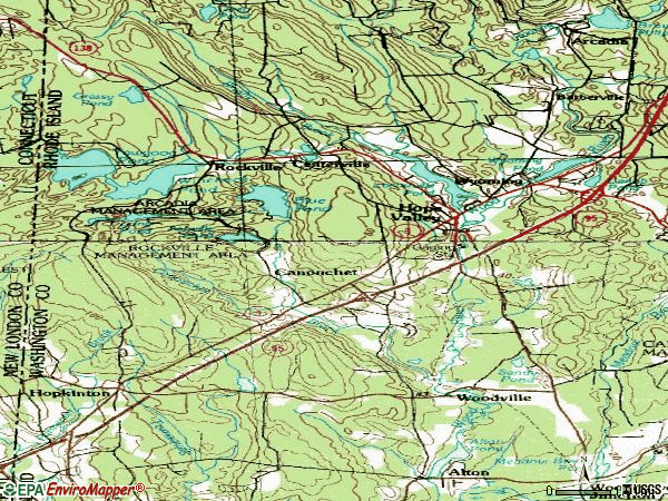 Zip code 02832 topographic map