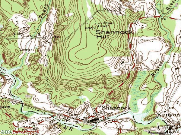Zip code 02875 topographic map